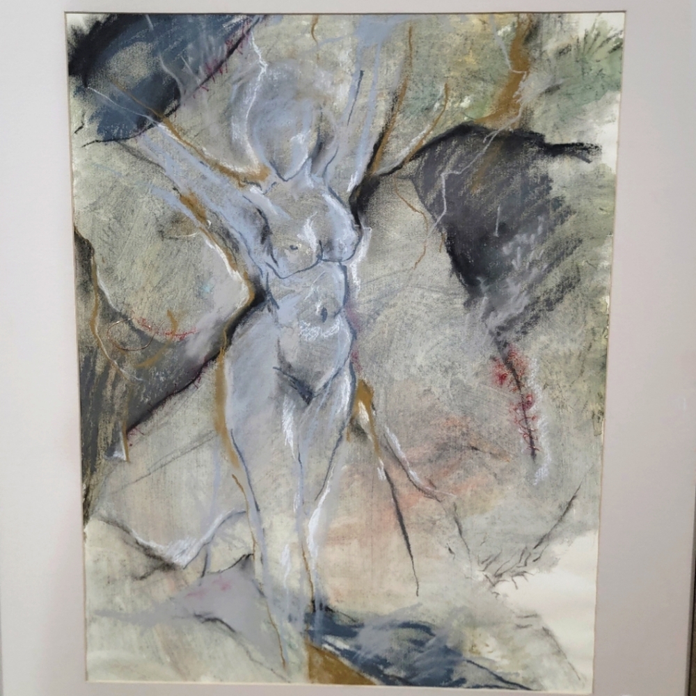 Original Mixed Media Modern Abstract Painting Possibly By Gary Benfield Unsigned